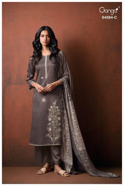 Ganga feska 4584 textiles wholesale dress material and kurtis